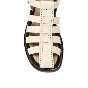 The Row Pablo Sandal in White Leather | Size 38